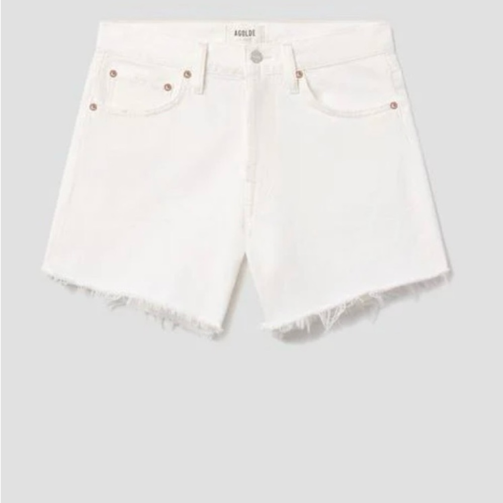 AGOLDE Parker Long Women's White Denim Shorts